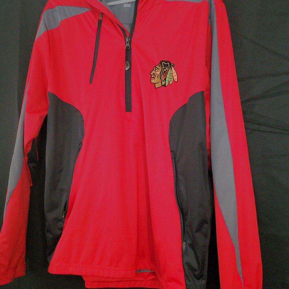 Chicago Blackhawks 1/4 Zip Pullover Windbreaker Jacket Men’s Medium NHL Hockey - Picture 4 of 10